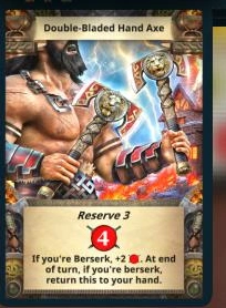 Double-Bladed Hand Axe treasure card