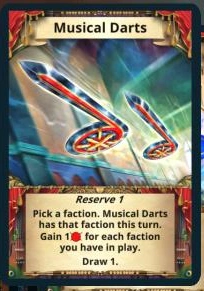 Musical Darts treasure card
