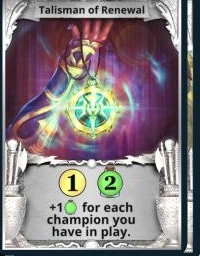 Talisman of Renewal treasure card