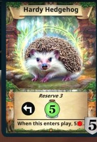 Hardy Hedgehog treasure card