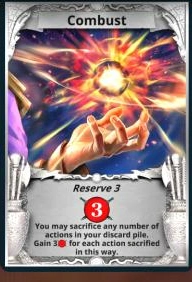Combust treasure card